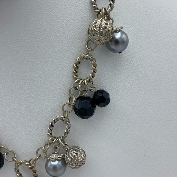 NEW Premier Designs Arabella Silver Plated Beaded Lariat Looking Ornate Necklace - Picture 12 of 15